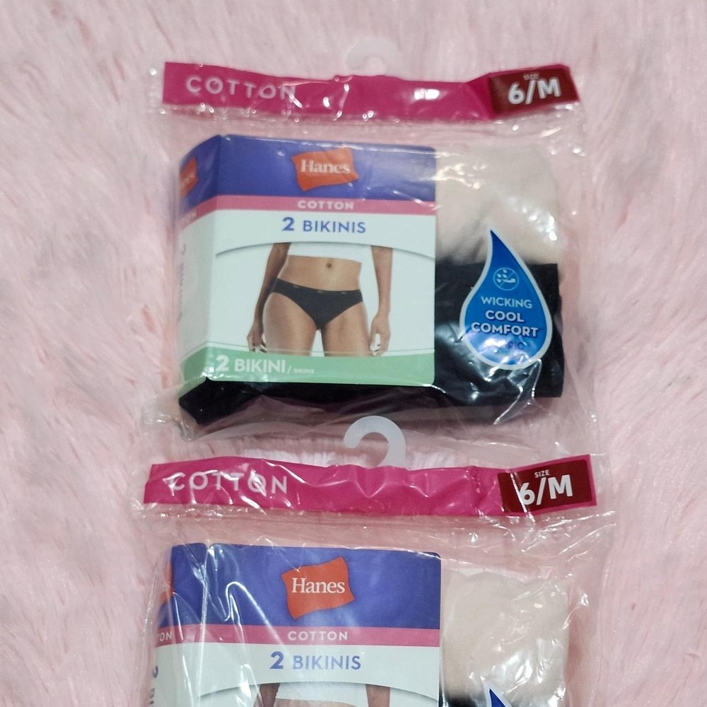 Hanes bikini underwear 4ct total size 6/M new